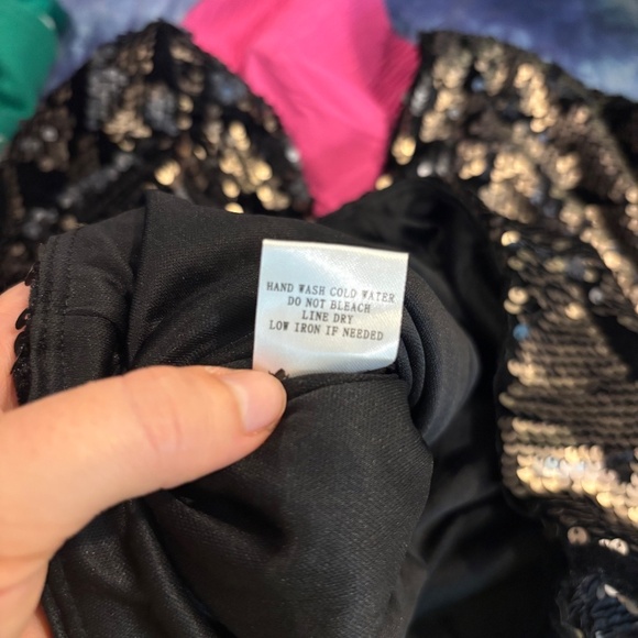 Animari Black and Gold Velvet Sequin Pants - Picture 9 of 9